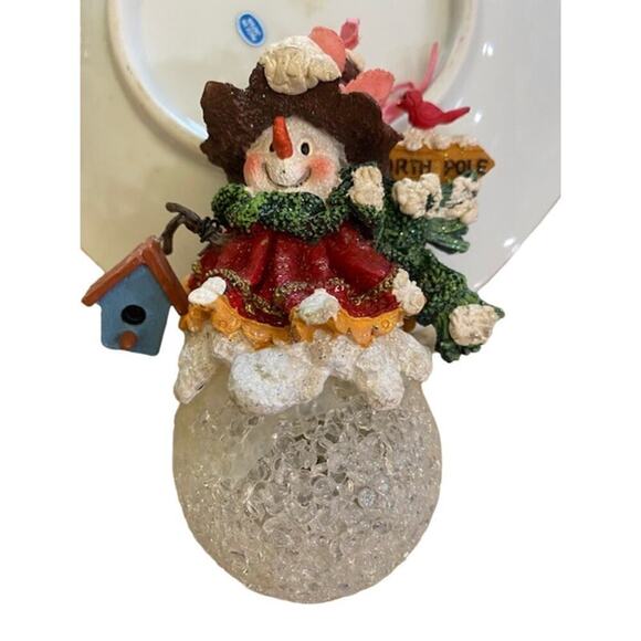 Snowman North Pole Sign w/Bird House Christmas Ornament 5" Set of 2 - Picture 7 of 7